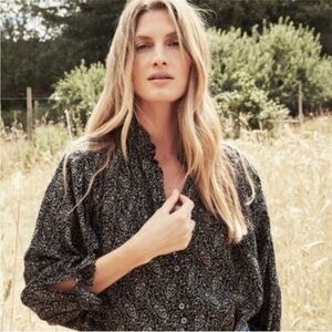 Doen Rose Top in Black Prairie Paisley